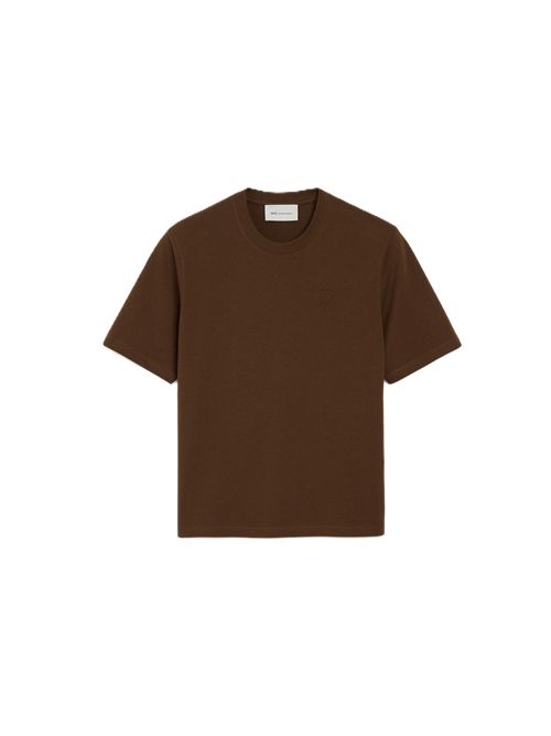T-shirt  in cotone con stampa Ami De Coeur in rilievo Ami Paris | UTS357.7262221 CHOCOLATE